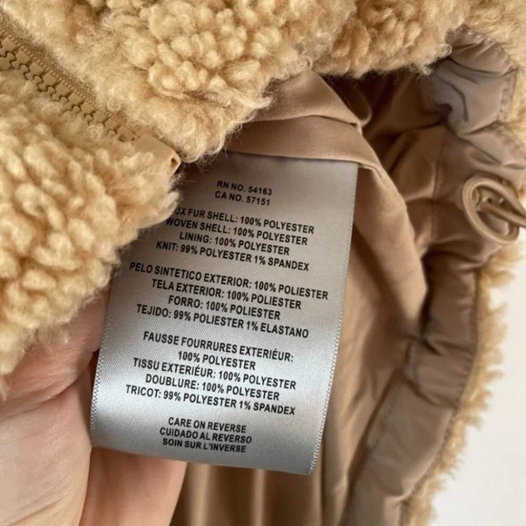 Levi's  Sherpa Fleece Soft Jacket Coat Sesame Brown Tan Sz Small - Picture 9 of 9